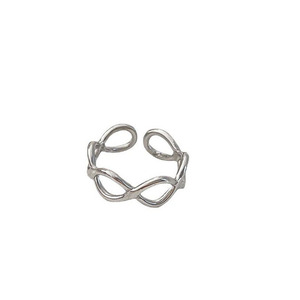 S925 Sterling Silver Hollow Twisted Cross <b>Ring</b> For Women Geometric Design Everyday Wear - Product Image 5