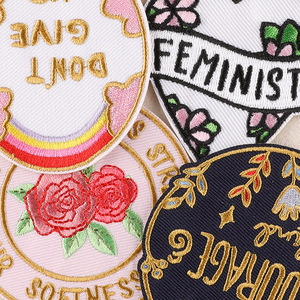 Hot Sale <strong>No</strong> <strong>Minimum</strong> Feminism Movement Iron on <strong>Custom</strong> Embroidered <strong>Patches</strong> for Clothing Applique - Product Image 5