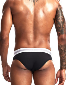 Slip pour homme, triangle, taille basse, sexy, découpe avant et arrière, poche convexe, string gay - Product Image 5