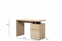 Bureau de travail à domicile en bois de style européen avec compartiment de rangement en chêne