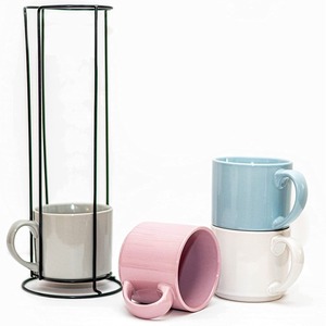 Mug à café en céramique couleur unie avec cadre en fer, logo personnalisable, impression sérigraphique pour cadeaux promotionnels - Product Image 4