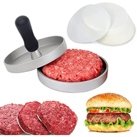 Presse à galettes antiadhésive en aluminium pour hamburgers, viande de bœuf, légumes, fromage et volaille – Outil de préparation de galettes de bœuf et de volaille