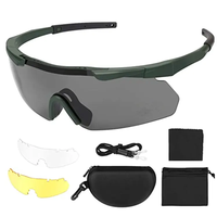 Lunettes tactiques Lunettes de protection PC Anti-impact Polarisées Lunettes de cyclisme Interchangeables 3 lentilles Lunettes de tir