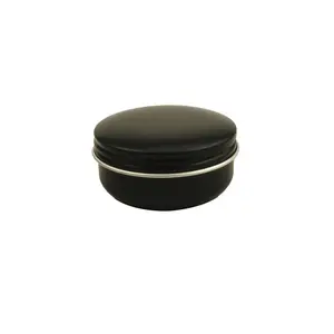 50ml 60ml 80ml 100ml Matte Black Round Aluminum Can Christmas Candle Containers Empty Pomade Packaging Lip Balm Tin