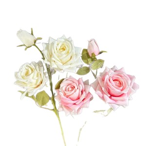 Rosas Artificiales Junheyuan, Rama Individual, Estilo Pintura al Óleo, Decoraciones para Bodas, Arreglos Florales - Product Image 5