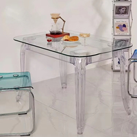 Table de banquet de mariage carrée en acrylique de conception moderne de haute qualité à vendre