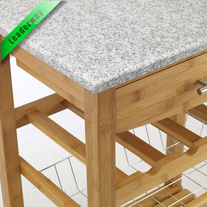 ร้อนขายไม้หินอ่อนด้านบนห้องครัวที่ทันสมัยเกาะรถเข็นที่มี4ล้อ - Product Image 3