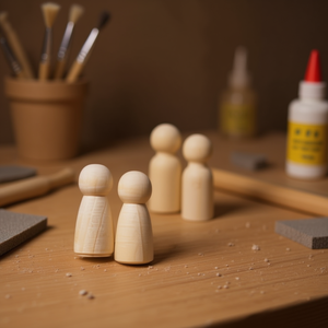 Set de Marionetas de Madera Ilan de 43 mm, Figuras para Manualidades, 4 Piezas - Product Image 2