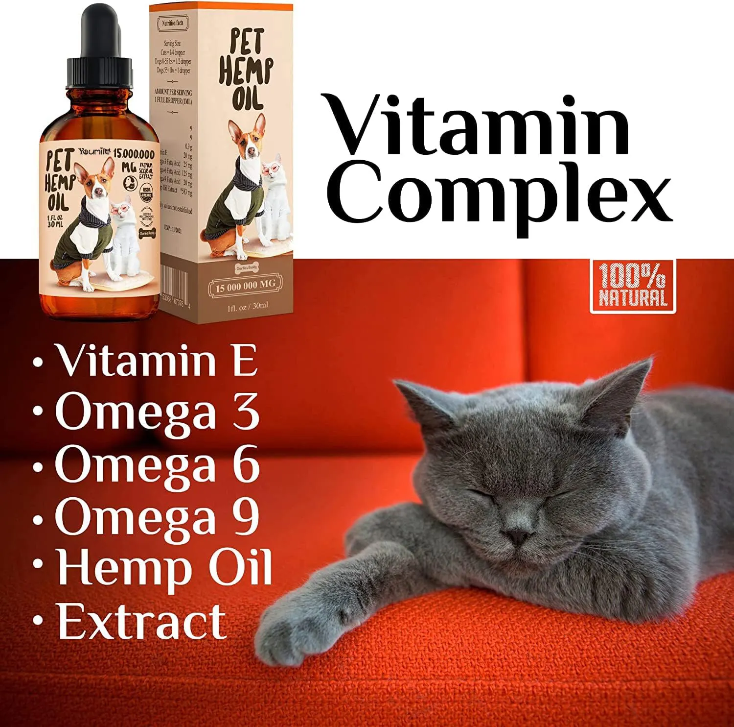 High Quality Pet Hemp Oil For Dogs And Cats Maximum Strength For Anti Stress Pain Holistic Inflammation
