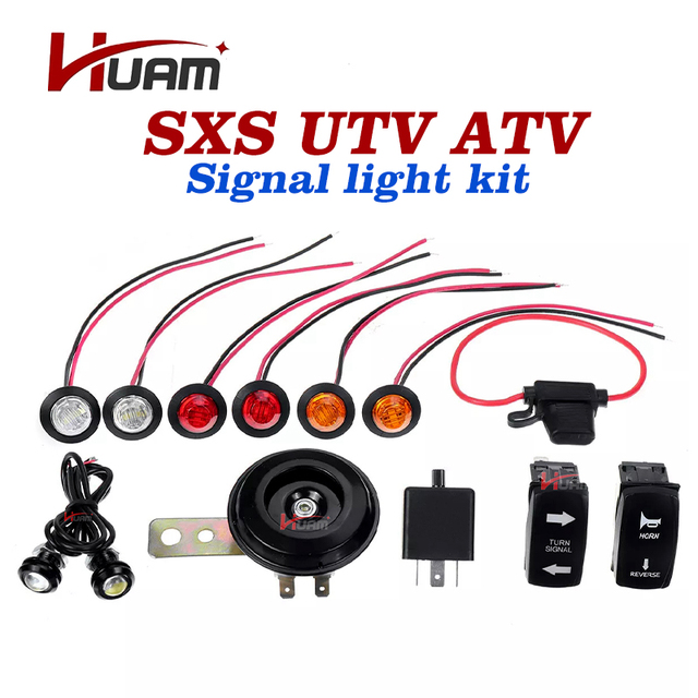 Rocker Switch Turn signal Light Kit SXS UTV ATV Led Light Horn Kit