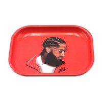 Nouveau Plateau à rouler en métal pour herbes, 18*14cm, en stock, personnalisable, vente en gros, plateaux de service