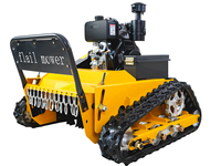 Mesin Pemotong Rumput Robot Mini Bertenaga Diesel Industri 750W*2, Kontrol Jarak Jauh, Desain Beroda Rantai, Kecepatan Maju 0-4km/jam, Lebar Pemotongan