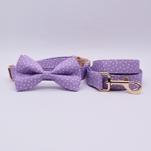 Collier de chien magnifique couleur violette à fleurs pour animaux domestiques, accessoire écologique, personnalisé de haute qualité, laisse avec nœud, vente en gros - Product Image 4