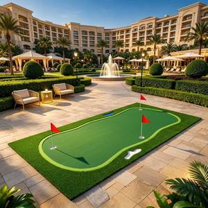 Grand tapis d'entraînement de golf professionnel avec <span class=keywords><strong>gazon</strong></span> <span class=keywords><strong>artificiel</strong></span> réaliste et 3 drapeaux pour enfants, pour putting intérieur/extérieur - Product Image 1