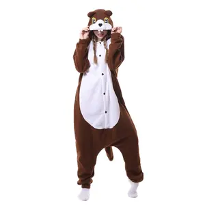 Pyjama Cosplay écureuil unisexe adulte, déguisement Cosplay Halloween Noël, tenue de nuit pour animaux