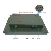 Monitor LCD Industrial de 15 Pulgadas con Pantalla Táctil Capacitiva, Retroiluminación LED, Ángulo de Visión de 178°, Interfaces VGA/USB, Marco Impermeable, Relación de Aspecto 4:3