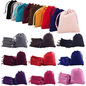 Ulikeke Custom Logo Velvet Flannel <b>Drawstring</b> Pouch Wholesale Jewelry Gift Bag with Daily Usage Customized for Individual Needs - Product Image 4