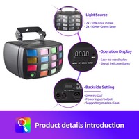 Lumière de scène à LED 30W avec télécommande, lampe laser verte, laser pour discothèque, DJ, spectacle, KTV, lumière laser