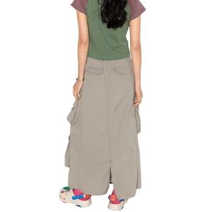 Jupe cargo d'été en gros, multi-poches, tricotée, patchwork camouflage, silhouette droite, style workwear - Product Image 4