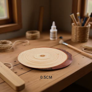 Fetta di Legno Naturale Ilan, Diametro 12 cm, Spessore 0,5 cm, per Decorazioni e Artigianato - Product Image 2