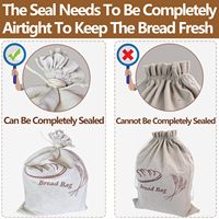 Sac à pain en lin de qualité supérieure écologique avec cordon de serrage réutilisable pour le stockage du pain fait maison Cadeau