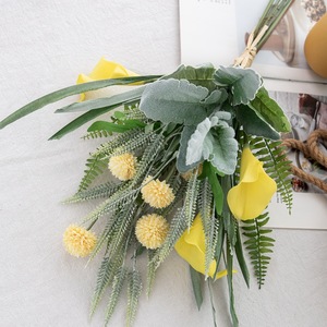Bouquet de lys artificiels Longze, feuilles jaunes et vertes, décoration de mariage, décoration murale, CF01145 - Product Image 3