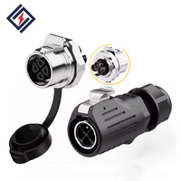 Connecteur d'alimentation circulaire étanche IP68 haute performance LP20, fiche aviation 2/3/4 broches pour alimentation électrique