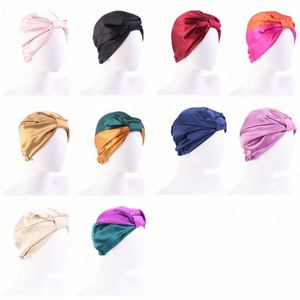 Satin Silk Night Sleep Hat <b>Head</b> <b>Cover</b> Designer Turbans for African Women Luxury Turban for Curly Natural Long Hair - Product Image 6