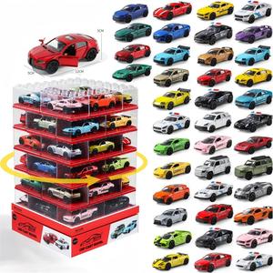 <span class=keywords><strong>CD</strong></span> 64 PIÈCES Ensemble de voitures miniatures en alliage moulé sous pression à l'échelle 1:36, jouets en métal avec son et lumière, portes ouvrantes, support d'affichage en acrylique pour enfants - Product Image 1