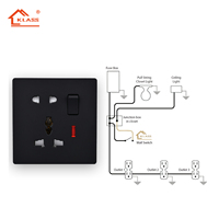 KLASS Interrupteurs et prises murales 5 broches standard britanniques les plus vendus pour la maison, 2 ports USB, 16A/20A, garantie 10 ans, IEC pour