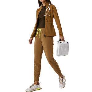 Uniformes, vestes sur mesure, vestes sur mesure, vestes brunes pour femmes à la mode, hôpital d'infirmière avec fermeture éclair - Product Image 1