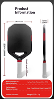   Raquette de pickleball Style T700 en fibre de carbone 3K, face monobloc pressée à chaud, épaisseur 16 mm, conforme aux normes USA Pickleball