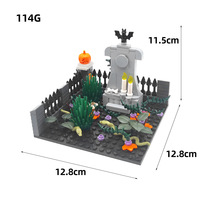 Ensemble de blocs de construction MOC Halloween Cemetery Street View, modèle de scène à assembler soi-même, kit de briques décoratives de collection pour bureau