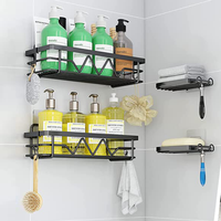 Support mural rotatif en fer sans perçage, auto-adhésif, en ABS, pour salle de bain et cuisine, étagère d'angle de rangement