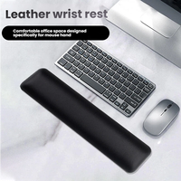 Repose-poignets ergonomique en cuir PU pour clavier, support de poignet couleur unie, tapis de souris antidérapant pour bureau et gaming, vente en gros, personnalisable