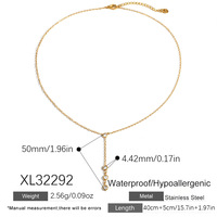 Collares de Perlas con Cadena Delgada Minimalista y Moderna SUMMLY, Collares Delicados de Acero Inoxidable Chapados en Oro de 18K, Joyería de Moda