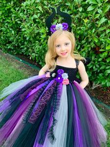 Robe en maille florale faite à la main HP pour filles, costume de cosplay Reine des Mauvaises Fées, Halloween, vampire, sorcière, costume de film et de télévision - Product Image 3