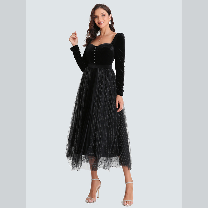 knee length dresses for ladies A-line Elegant Princess Gorgeous Party Women Long Evening Party Prom D –  bridalsew main image 0