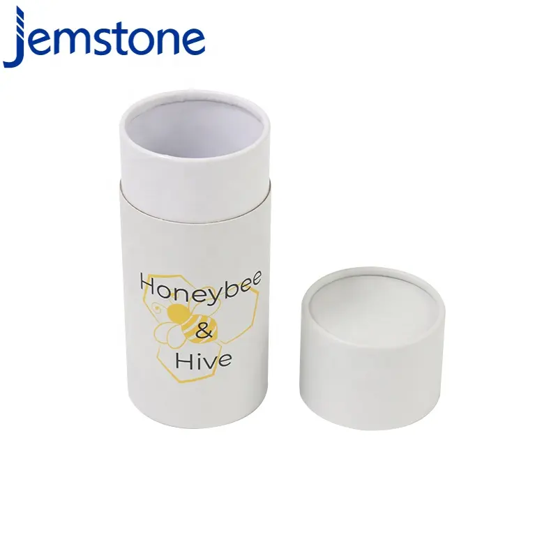 Customised Luxury Cardboard Containers Food Packaging Boxes Bee Honey Jar Bottle Round Package Paper Tubes