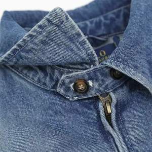 Chaqueta vaquera bordada con cuello alto y cremallera, estilo cárdigan, para hombre y mujer, holgada, informal, versátil, estilo RL. - Product Image 5