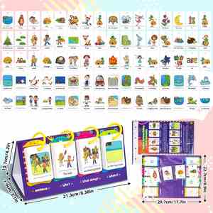 Cartes de construction de phrases visuelles pour enfants de la 1ère et 2ème année : Apprendre à lire, qui, quoi, où, thérapie orthophonique - Product Image 5