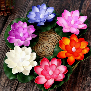 Lirios de <span class=keywords><strong>Agua</strong></span> Flotantes LED para Decoración del Hogar <span class=keywords><strong>y</strong></span> Bodas, Adorno Decorativo para Exteriores, Venta al por Mayor - Product Image 4