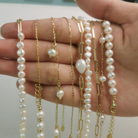 Rinntin gargantilha com design de luxo gpn13, colar banhado a ouro de 14k, prata esterlina 925, barroco, colar de pérolas naturais para água doce