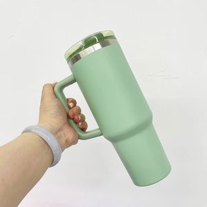 Blank Sublimation Macaroon White 40oz Stainless Steel Leak Spill Proof Tumbler Cups Mug with Removable Flip Straw Lid - Product Image 4