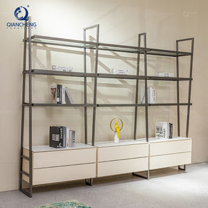 QIANCHENG italien intérieur moderne Ss acier meubles bibliothèque moderne étagères affichage grand livre étagère armoire - Product Image 2