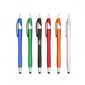 ปากกาสไตลัสพลาสติกแบบกำหนดเองได้ ทนทาน พร้อมโลโก้ส่วนตัว ปากกาหน้าจอสัมผัสอเนกประสงค์สำหรับ iPad และโทรศัพท์มือถือ มีตัวเลือกแบบขายส่ง - Product Image 1
