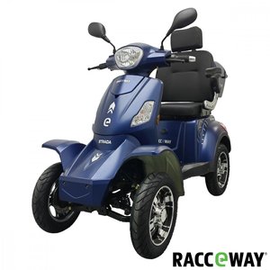 Scooter électrique RACCEWAY STRADA à quatre roues bleu brillant, produit accessible aux personnes handicapées, 1000W, 24km/h, capacité de charge 150kg - Product Image 2