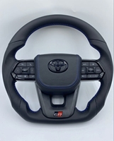 Volant de voiture en cuir et fibre de carbone adapté à la modification pour Toyota Corolla LC300 Hilux N70 Fortuner Land Cruiser GR