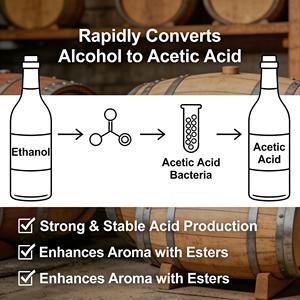 Starter de bactéries acétiques à haute efficacité pour l'industrie de la fabrication du vinaigre, améliore le taux de fermentation de l'acide acétique - Product Image 2