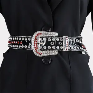 BBBelts Men Silver Plated Pink Zirconia Inlay Jolly Roger Shaped 3 x 4 Buckle 